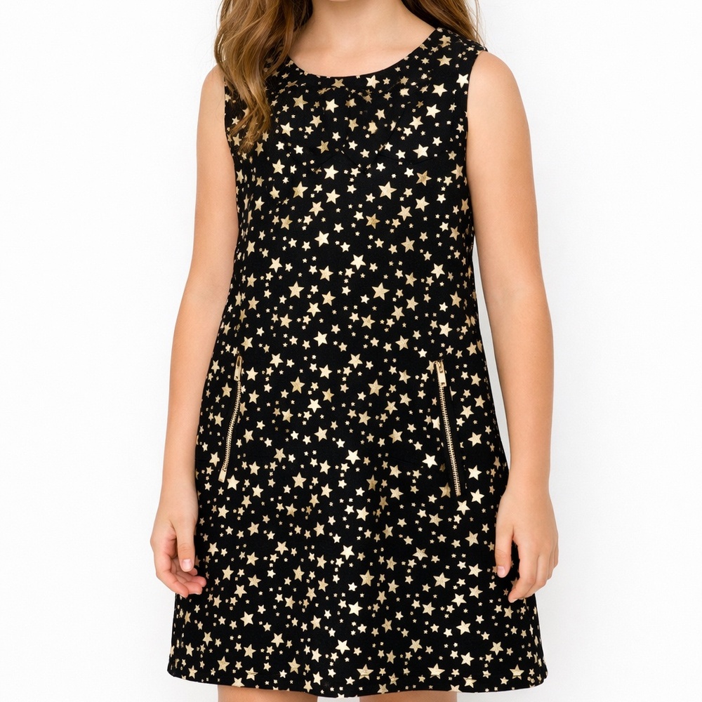 EPIC Threads. Metallic Gold Star Print Dress.
